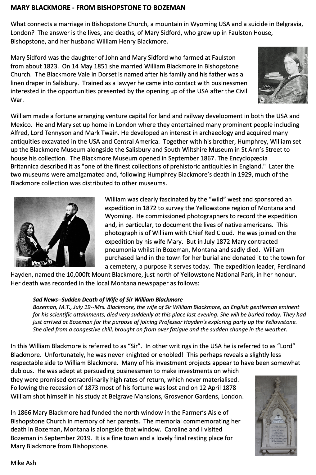 History of Mary Blackmore